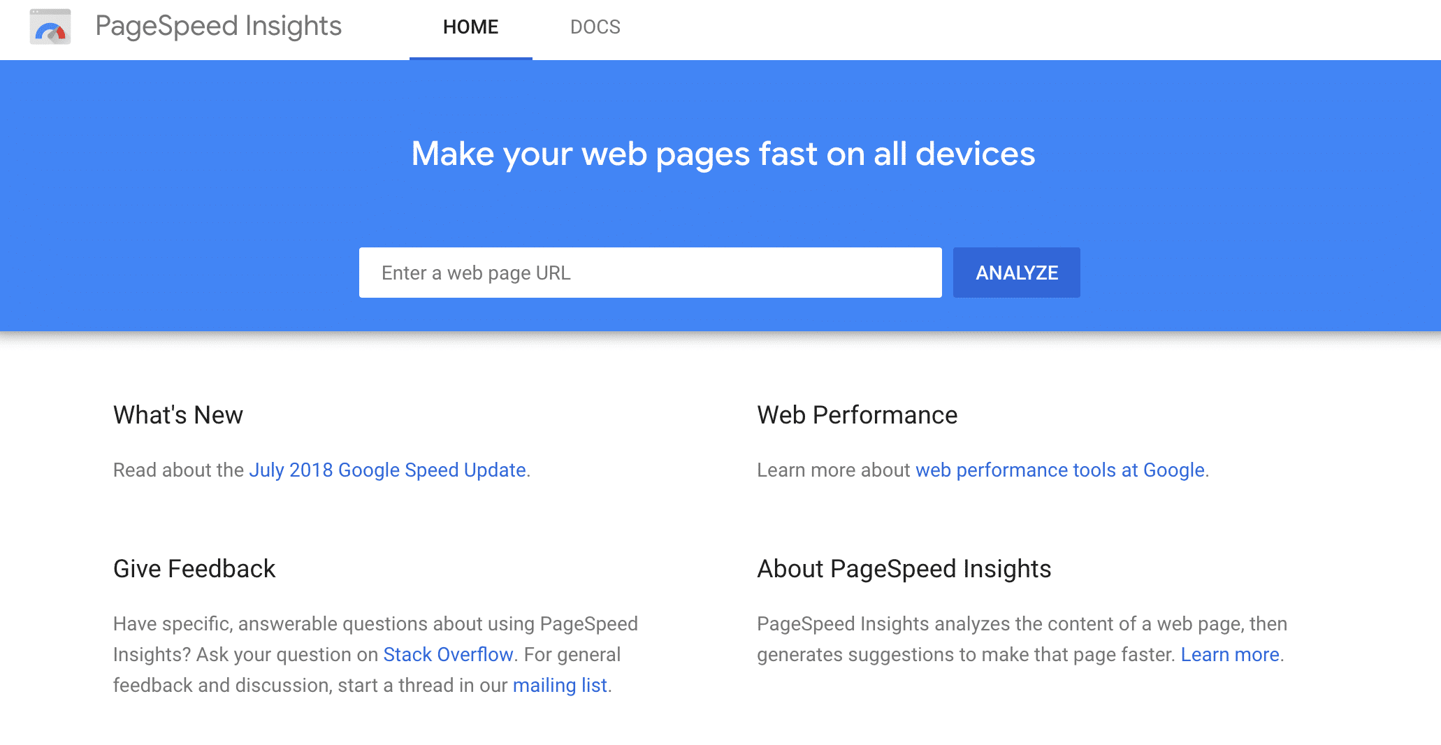 Чтобы помочь вам повысить скорость вашего сайта, у Google есть свой собственный инструмент для тестирования скорости,   Google PageSpeed ​​Insights   , который измеряет производительность страницы для мобильных устройств и настольных устройств